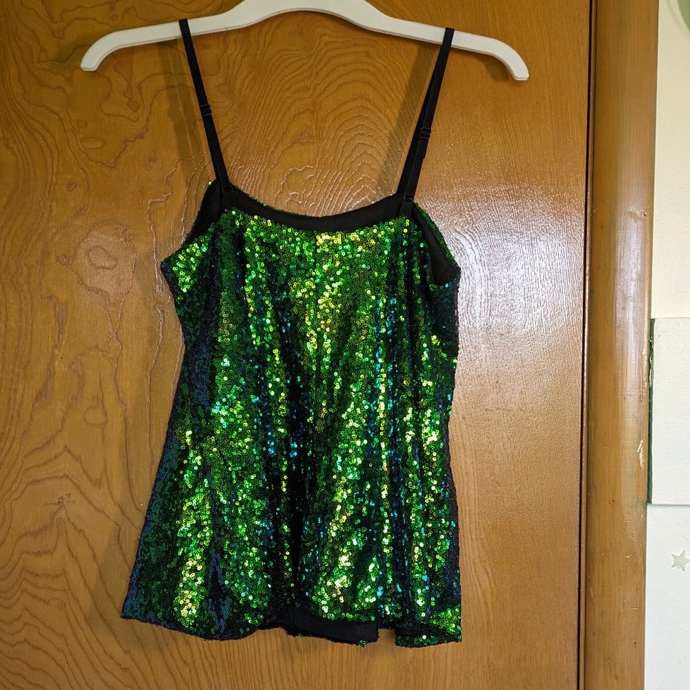 Green sequined top - Picture 4 of 6